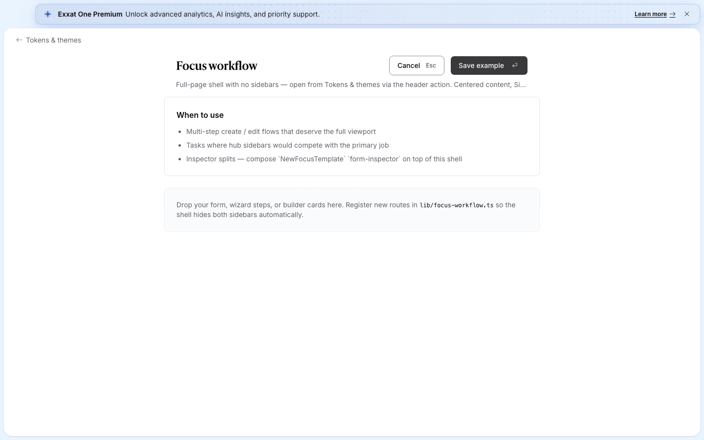 Focus workflow template (light mode)